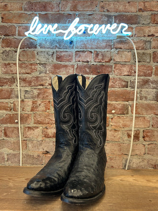 J.B. Dillon Genuine Ostrich Men's Cowboy Boots Size 10.5