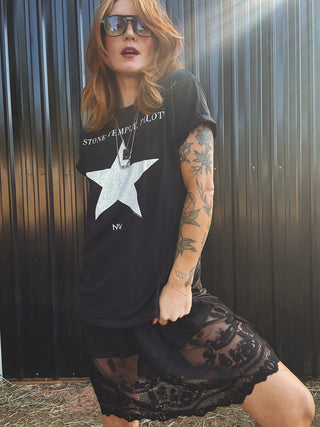 Sugar On Me Lace Trim Tank Dress