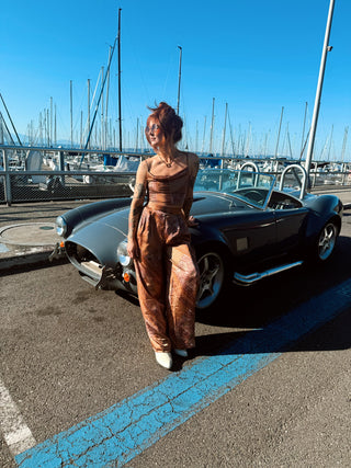 Into The Sky Cowl Neck Crop Tank Top