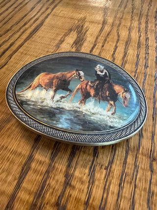 Driving Horses Belt Buckle