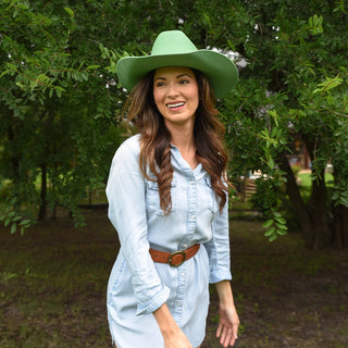 Cattleman Wool Felt Cowboy Hat Green