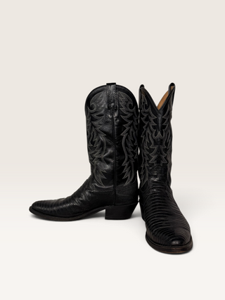 Dan Post Black Genuine Lizard Cowboy Boots Men’s Size 10.5