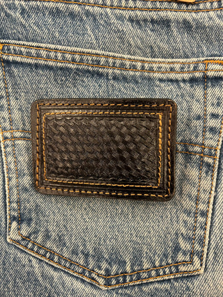 Stitched Leather Belt Buckle