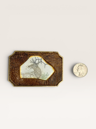 Vintage 1983 Elk Portrait Belt Buckle