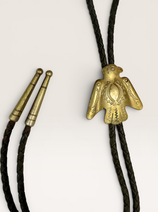 Vintage Brass Thunderbird Bolo Tie