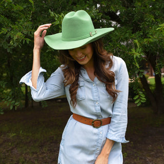 Cattleman Wool Felt Cowboy Hat Green