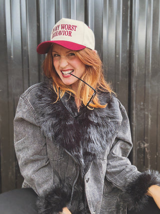 On My Worst Behavior Trucker Hat