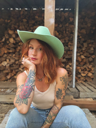 Cattleman Wool Felt Cowboy Hat Green