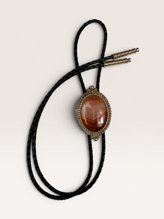 Red Banded Lace Agate Bolo Tie