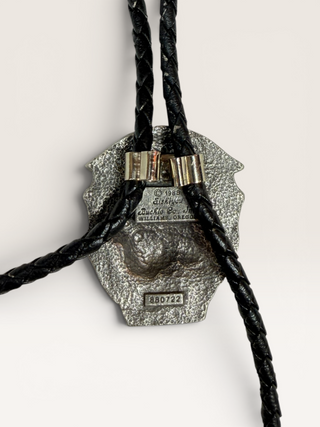 Vintage 1988 Siskiyou Native American Warrior Bolo Tie