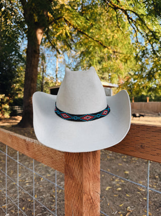 Beaded Stretch Black Twisted Hat Band