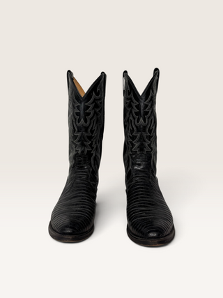 Dan Post Black Genuine Lizard Cowboy Boots Men’s Size 10.5