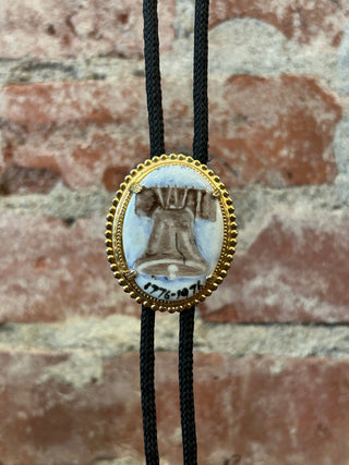 Liberty Bell Stone Bolo Tie