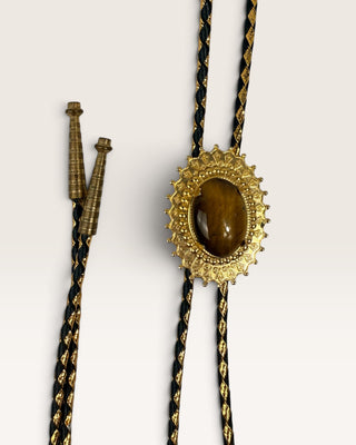 Gold Tigers Eye Bolo Tie