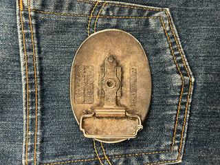 Tooled flowers Belt Buckle