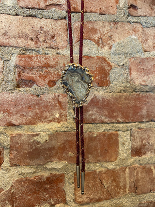 Gold Plated Geode Bolo Tie