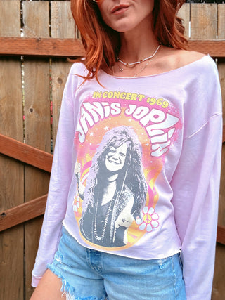 Chop Shop Janis Joplin Cropped Sweatshirt