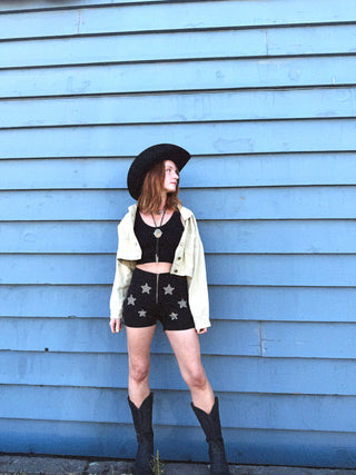 Showgirl Star Zip Up Shorts