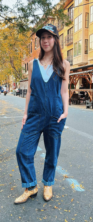 On The Go Denim Jumpsuit