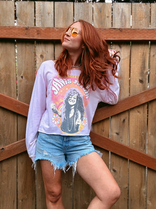 Chop Shop Janis Joplin Cropped Sweatshirt