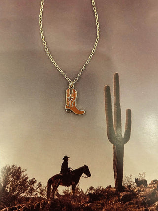 Reba Cowboy Boot Necklace