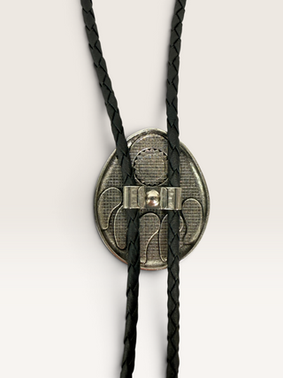 Silver Turquoise Bear Paw Bolo Tie