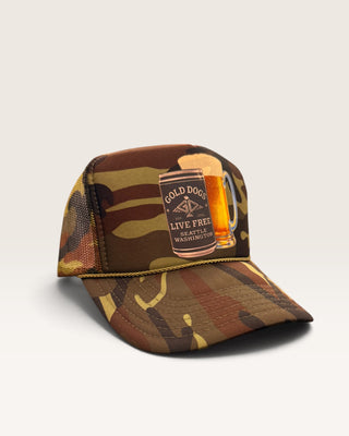 Gold Dogs Camo Beer Trucker Hat