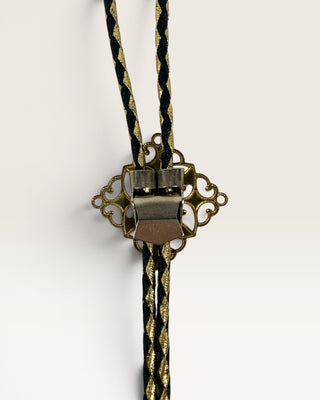 Vintage Garnet on Brass Bolo Tie