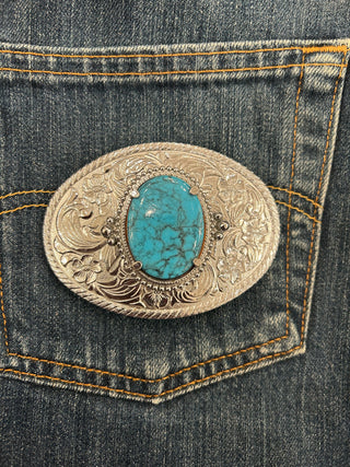 Faux Turquoise Belt Buckle