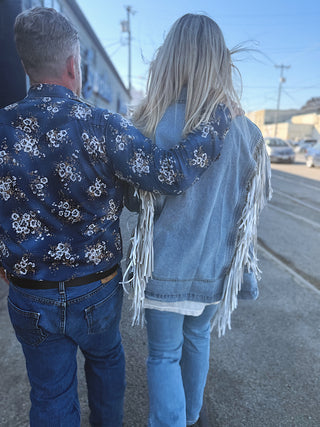 Who’s Your Daddy Denim Fringe Jacket
