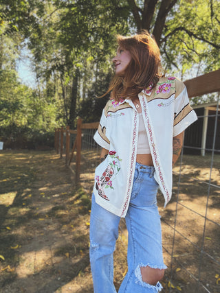 Mojave Linen Button Up Button Blouse