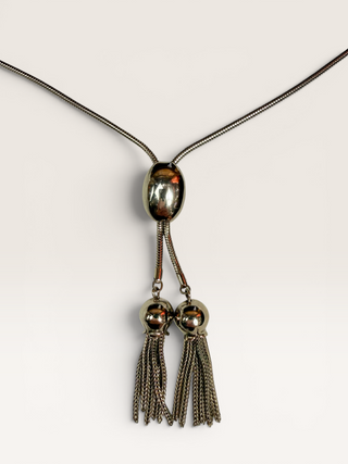 Stainless Steel Oval Necklace Bolo Tie