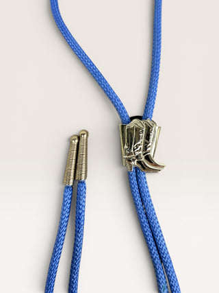 Silver Cowboy Boot Bolo Tie