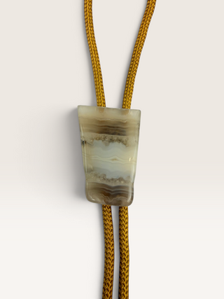 Vintage Banded Lace Agate Bolo Tie
