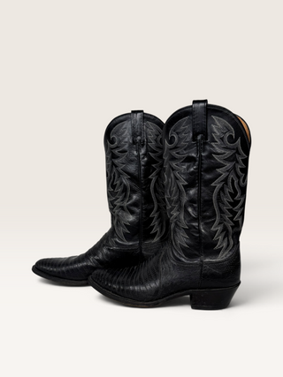 Dan Post Black Genuine Lizard Cowboy Boots Men’s Size 10.5