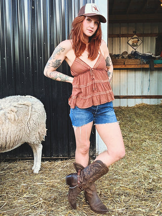 Whiskey Nights Lace Tank