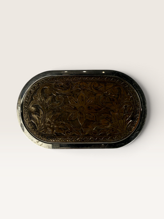 Vintage Copper Floral Scrollwork Belt Buckle