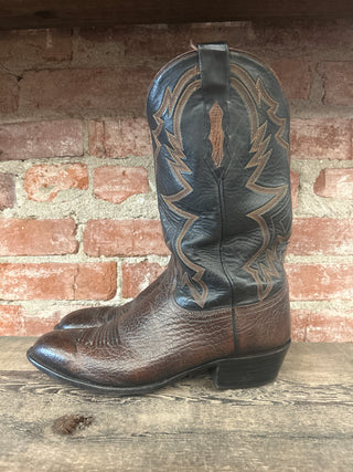 Lucchese Bull Neck Leather Men’s Cowboy Boots Size 11 Wide