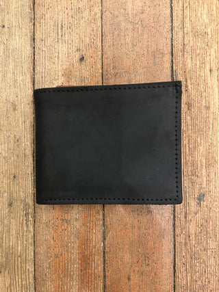 Black Oil Tanned Slim Billfold Wallet