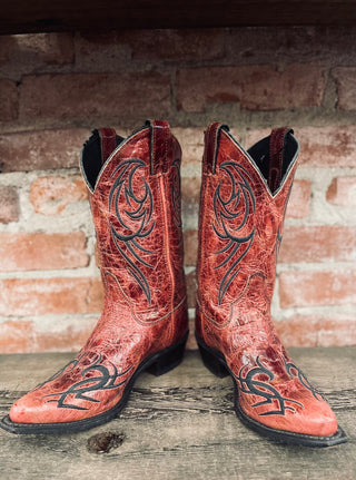 Vintage Justin Cowboy Boots W Sz 8