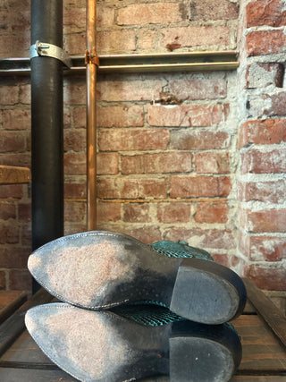 Custom Made Emerald Green Genuine Snakeskin Cowboy Boots