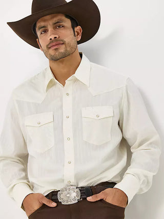 Wrangler Western Long Sleeve Western Snap Dobby Stripe Shirt