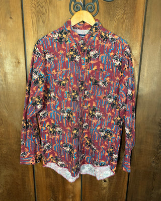 Vintage Men's Wrangler Western Button Up - Large