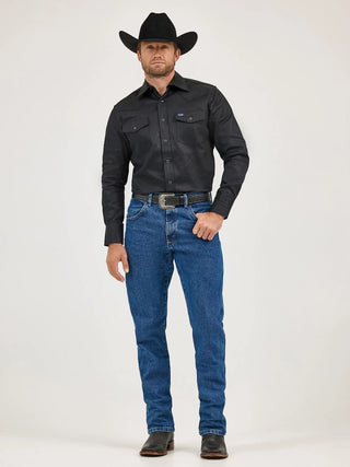 Mens Authentic Black Cowboy Cut® Work Shirt