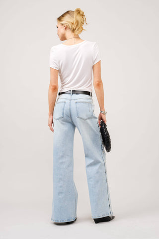 Stevie Wide Leg Mid Rise Denim