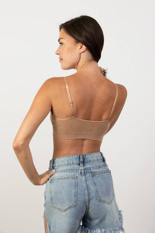 Sam Lace Trim Ribbed Padded Seamless Bralette