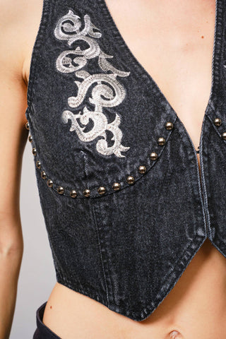 Cherry Bomb Denim Vest