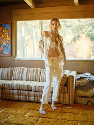 Mojave Linen Button Up Button Blouse