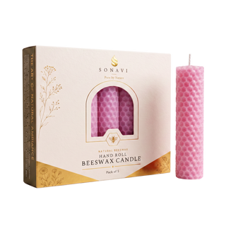 Pink Beeswax Candlestick