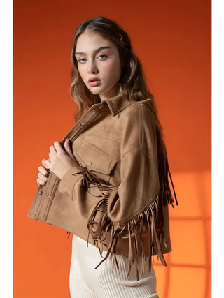 Wild Child Crop Fringe Jacket